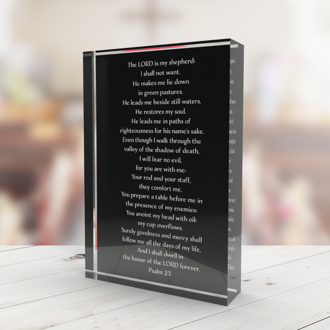 The 23rd Psalm Lucite Plaque